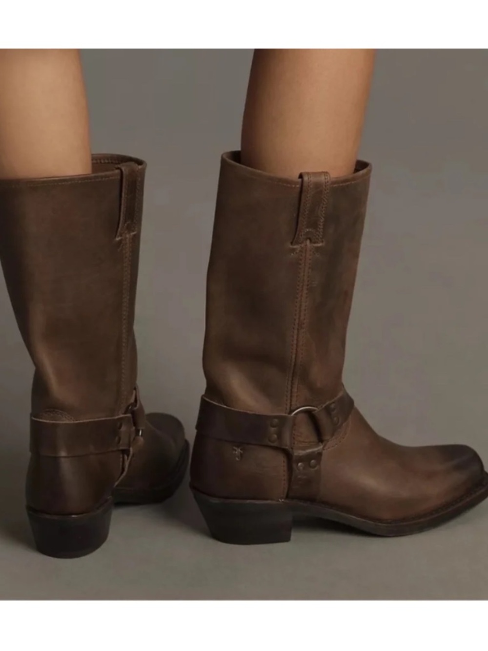 FRYE Harness 12R Boots in Smoke Brown - Picture 2 of 10